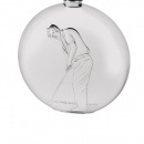Round hip flask with golf theme